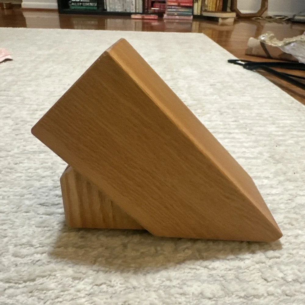 CUTCO 8 Slot Solid Wood‎ Honey Oak Knife Block Holder Made in USA Vtg